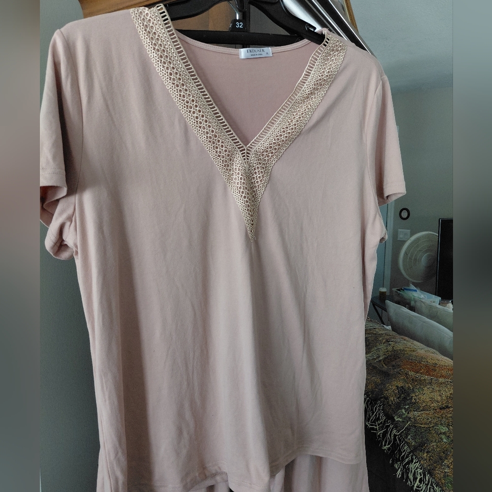 EKOUAER Elegant Blush Pajamas - Picture 3 of 6